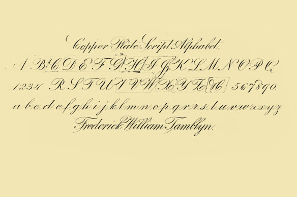F. W. Tamblyn’s guide to Copperplate script from the Penman’s Art Journal, 1905. 