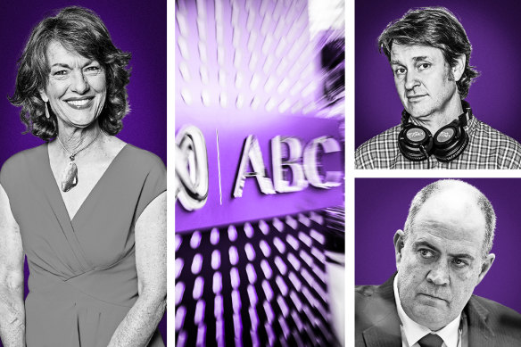 [L-R] The ABC’s Geraldine Doogue; Craig Reucassel; David Anderson. The Parramatta move continues to be a point of tension internally at the ABC.