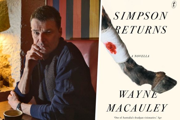 Author Wayne Macauley and his book Simpson Returns.