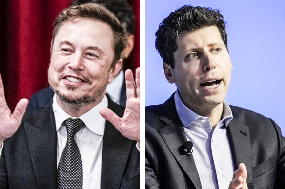 At loggerheads over AI: Elon Musk and OpenAI’s Sam Altman.