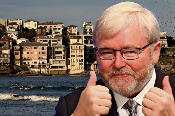 Malcolm Turnbull isnt the only form PM to live in Sydney’s Eastern suburbs. Kevin Rudd is North Bondi’s newest resident.
