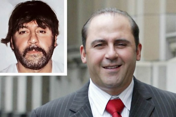 Tony Mokbel in Melbourne in 2003, and inset, when he was arrested in Greece in 2007.