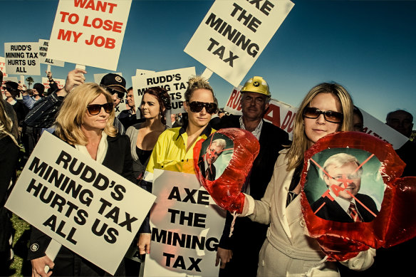 The “Axe the Tax” rally in Perth in June 2010. 