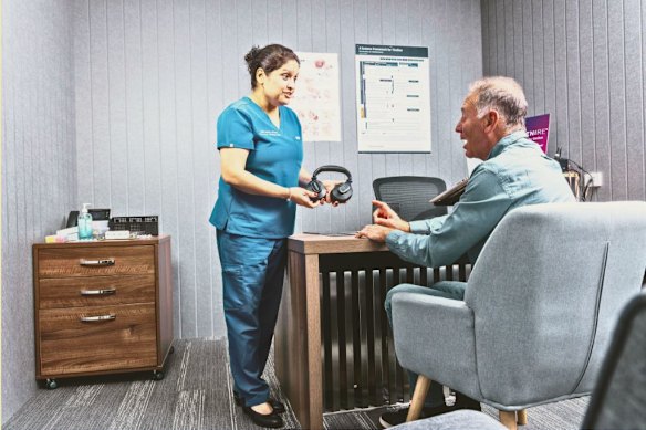 Audiologist Mini Gupta uses sound desensitisation therapy with some patients.