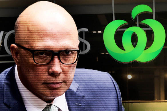 Peter Dutton has criticised Woolworths for not stocking Australia Day merch.