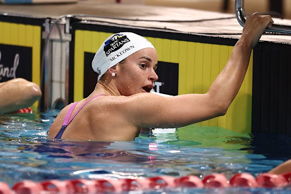Kaylee McKeown was spotted in the pool at the trials in Australia.
