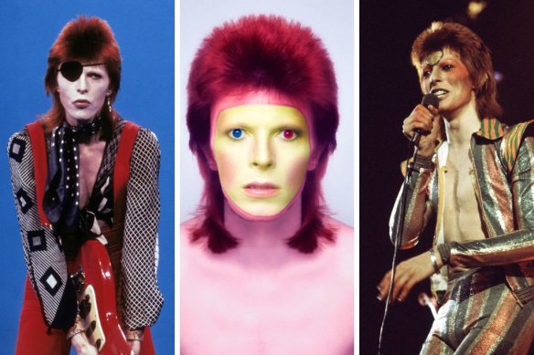 The many faces of David Bowie as Ziggy Stardust.