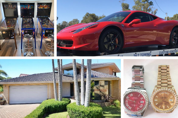 Some of the assets seized in WA under the CCC’s unexplained wealth powers.