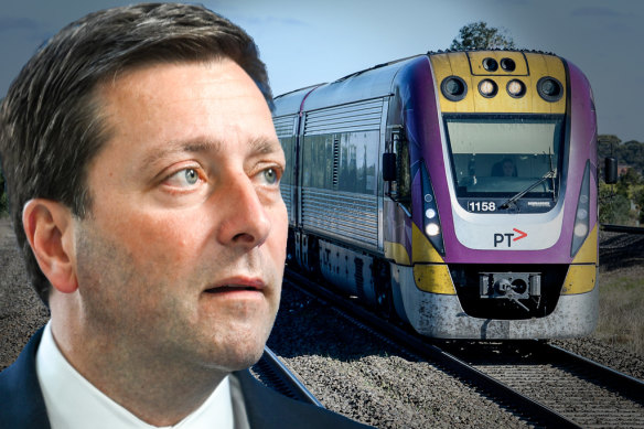 Matthew Guy has promised to slash V/Line train fares if elected.