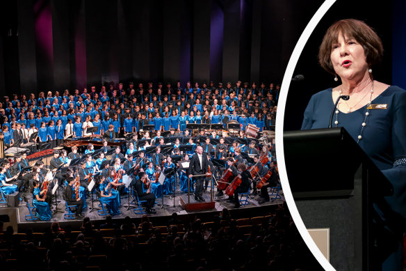 Perth Modern principal Lois Joll at the opening of the $10 million Cyril Tyler auditorium. 