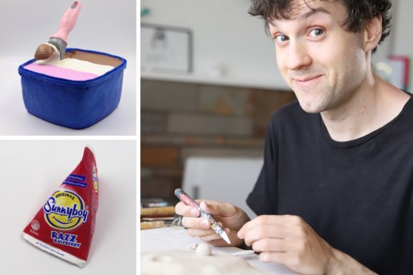 Kenny Pittock with his Neapolitan Scoop, 2022, (top) and Razz Raspberry Sunnyboy, 2023.