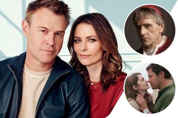 Clockwise from main: Rodger Corser and Kat Stewart star in Five Bedrooms, Jeremy Irons in The Borgias and The Affair.
