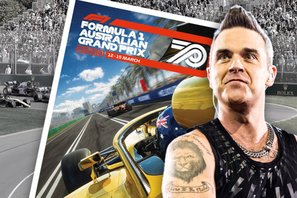 Robbie Williams was booked to perform at the 2020 grand prix.