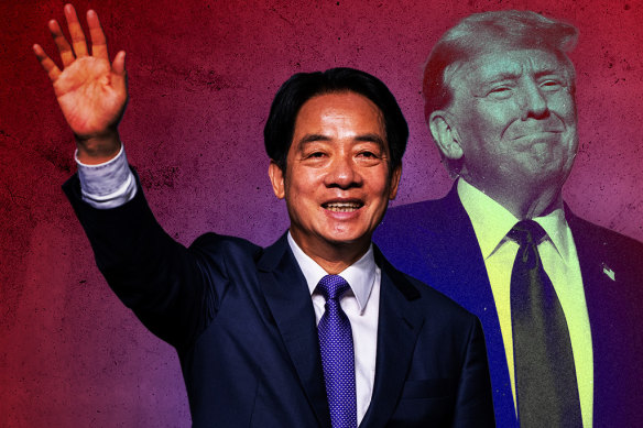 A montage of Taiwan president-elect Lai Ching-te and Republican frontrunner Donald Trump. 