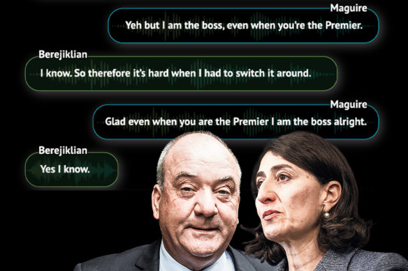 A conversation between Gladys Berejiklian and Daryl Maguire.