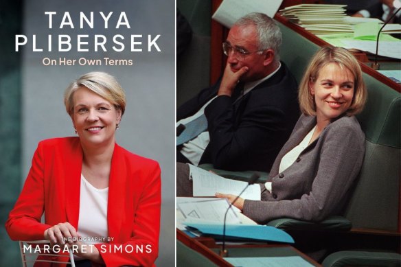 Tanya Plibersek: On Her Own Terms by Margaret Simons and, right, Plibersek in the House of Representatives during her first term as an MP.