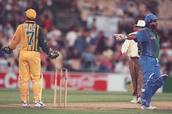 Sri Lankan skipper Arjuna Ranatunga during one of many run-ins with Australia in 1995-96.