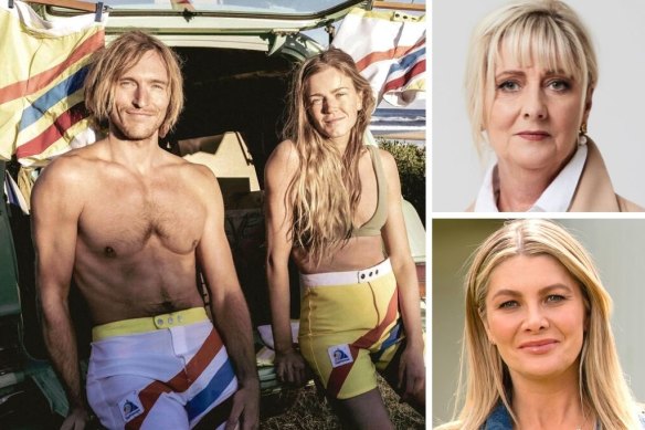 Clockwise from main: Sean Keenan and Sophia Forrest in Barons, Debi Marshall and Natalie Bassingthwaighte.