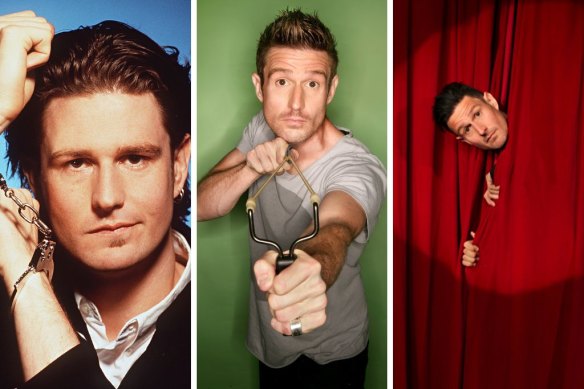 Through the years (from left): Anderson in Terra Wilius, one of his early shows at the Melbourne International Comedy Festival and in 2009 and 2012.