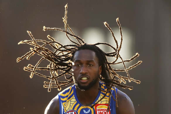 Nic Naitanui in full flight in 2021.