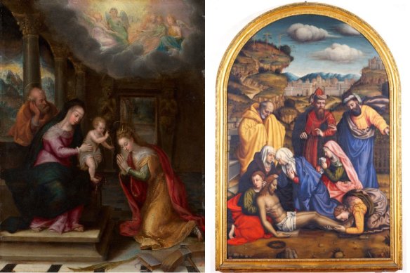 Lavinia Fontana’s Mystic Marriage of St Catherine (left) was acquired by the National Gallery of Victoria this year. Lamentation with Saints, right, by self-taught artist Plautilla Nelli.