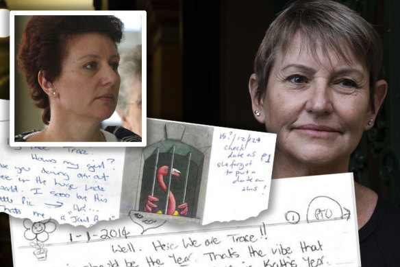 Extracts from letters from Kathleen Folbigg, left, to Tracy Chapman.