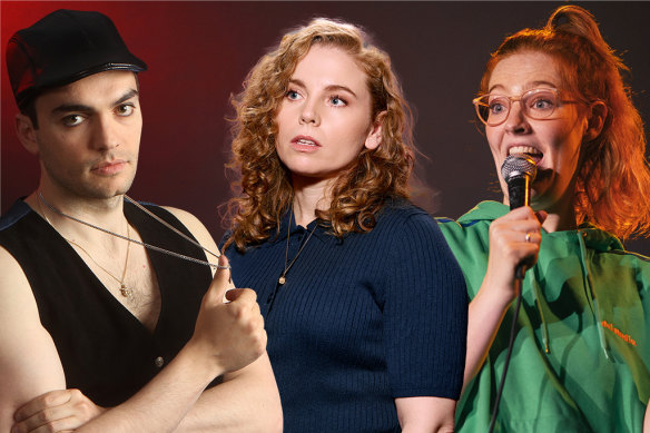Some of the fresh faces of the Sydney Comedy Festival: (from left) Andrew Portelli, Bronwyn Kuss and Lou Wall.