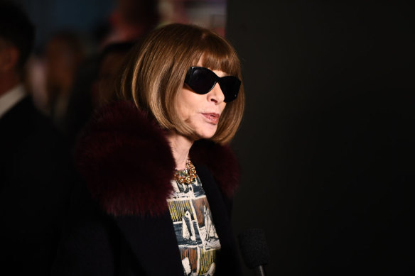 The glasses stay on: US Vogue editor Anna Wintour attends the Burberry show during London Fashion Week 2017.