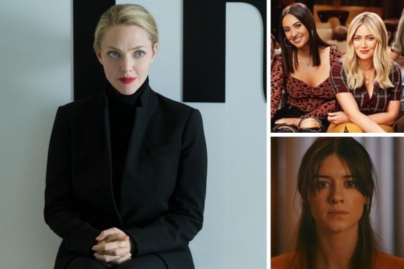 Clockwise from main: Amanda Seyfried in The Dropout, How I Met Your Father and Daisy Edgar-Jones in Fresh.