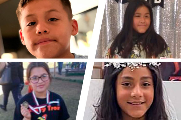 Deceased cousins Jayce Carmelo Luevanos and Jaliah Silguero (left) and Annabelle Rodriguez and Jacklyn Cazares (right). 