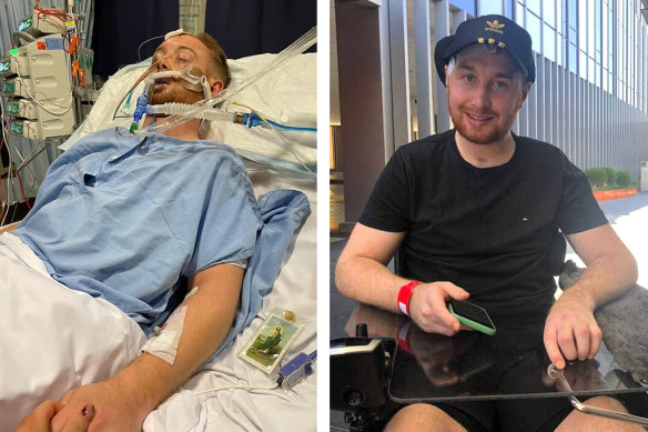 Danny Hodgson was left fighting for his life in a coma and is now recovering with the support of his family, who flew over from the UK to be with their son. 