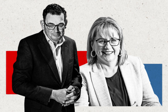 Outgoing Premier Daniel Andrews, left, and his deputy, Jacinta Allan, who is set to become Victoria’s next premier.