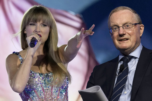 The financial impact of Taylor Swift’s upcoming tour could present challenges for Reserve Bank governor Philip Lowe.