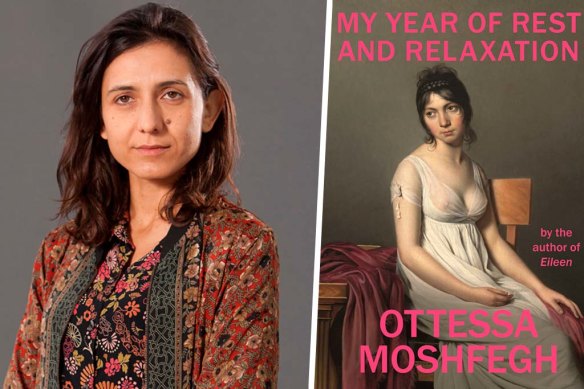 Author Ottessa Moshfegh and her novel My Year of Rest and Relaxation.