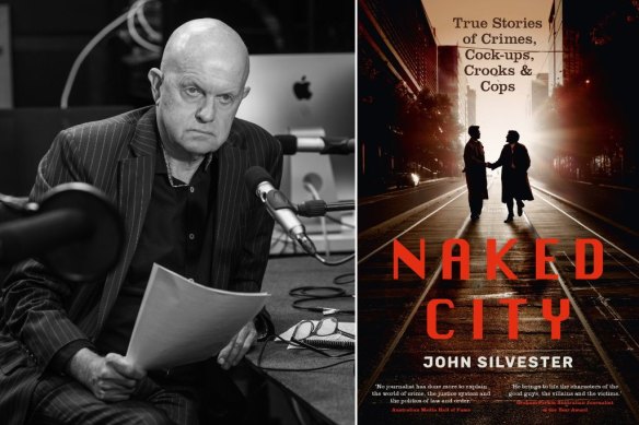 A smiling John Silvester with the book, Naked City, containing his least -worst columns.