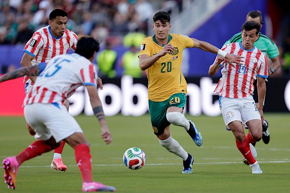 Cristian Volpato in action against Paraguay.