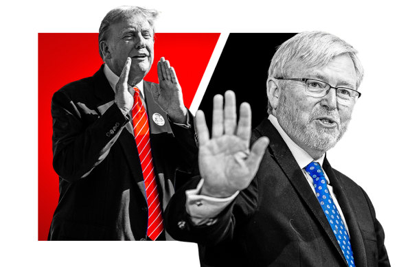 Donald Trump and Kevin Rudd.