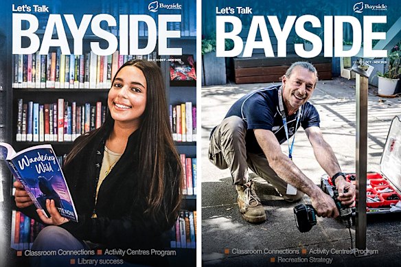 The original and updated cover of the October/November newsletter.