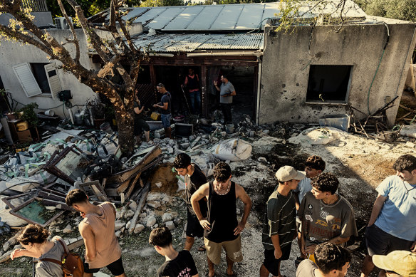 A house in Sa’ar in Israel hit by rocket fire from Lebanon on September 25. 