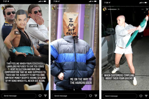 Embattled florist Brennon Mrzyk went on a bizarre Instagram rant in which he mockingly likened himself to celebrities.