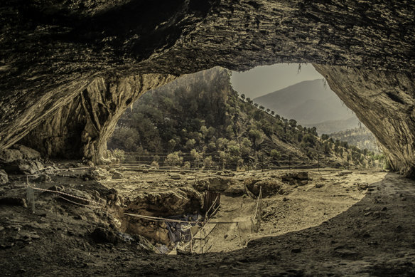 The Shanidar Cave in northern Iraq, where fossilised Neanderthal remains were found. 