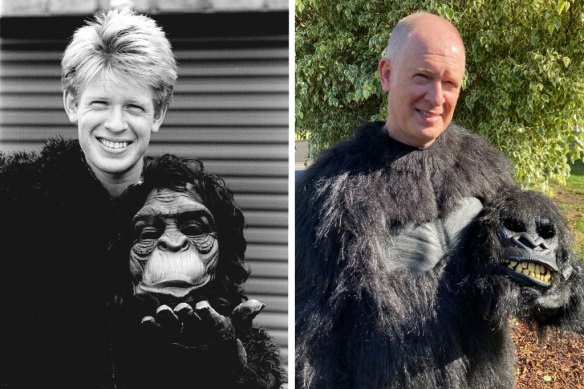 Then and now: Geoff Paine’s character was a gifted doctor who wanted to reconnect to his childhood and run a Gorillagram business.