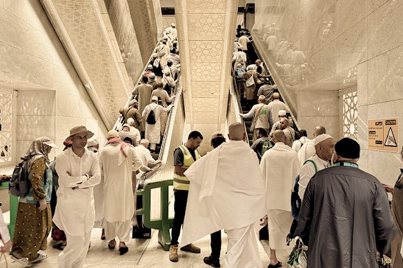 Pilgrims arriving to perform the last Friday prayer before Eid al-Adha in Mecca on May 30.