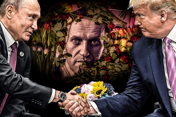Donald Trump’s bromance with Vladimir Putin leaves no room for a response to the sudden death of Alexei Navlalny. 
