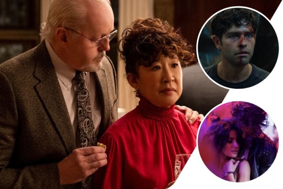 Clockwide from main: David Morse and Sandra Oh in The Chair, Adrian Grenier in Clickbait and guilty pleasure Sex/Life.