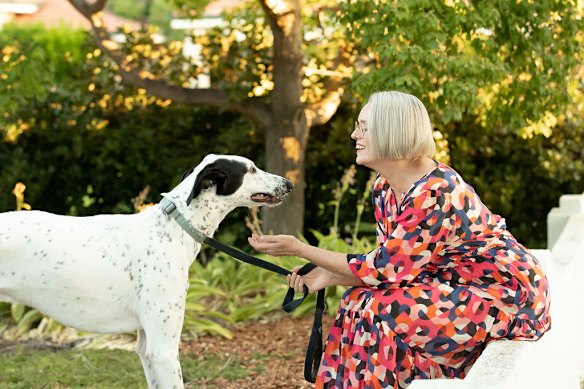 Bronwyn David with her adopted dog Jasper.