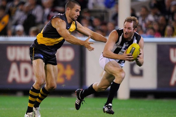 Ben Johnson during his playing days for Collingwood.