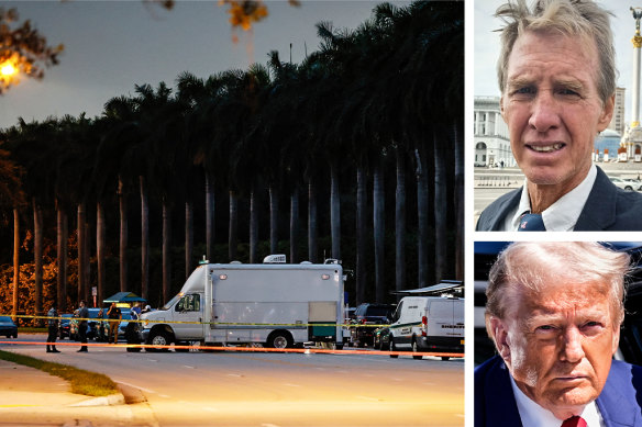 Donald Trump and alleged shooter Ryan Routh (top right). 