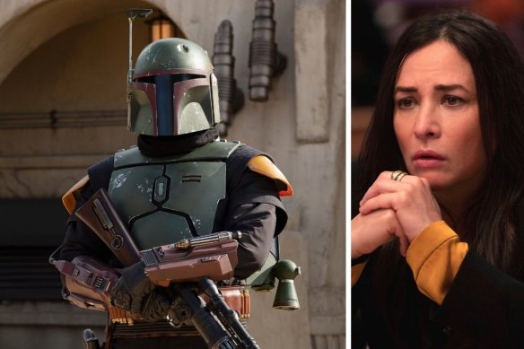 Temuera Morrison in The Book of Boba Fett and, right, Pamela Adlon in Better Things.