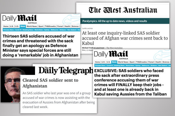 A series of stories appears to be intended to undermine confidence in war crimes investigations into special forces operatives.